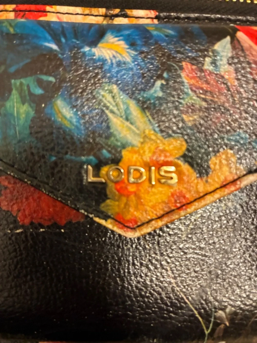 Lodis Floral Crossbody Wristlet -‎ Black Multi